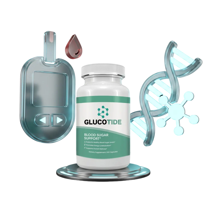 Glucotide bottle with a glucose meter and DNA strand